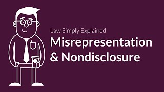 Misrepresentation and Nondisclosure  Contracts  Defenses amp Excuses [upl. by Claretta423]