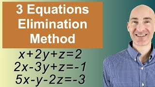 Solving Systems of 3 Equations Elimination [upl. by Ten]