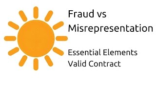 Fraud vs Misrepresentation  Other Essential Elements of a Valid Contract  CA CPT  CS amp CMA [upl. by Steffin]